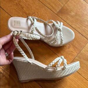 Shein Cream Wedge Sandals.  Size 6.5